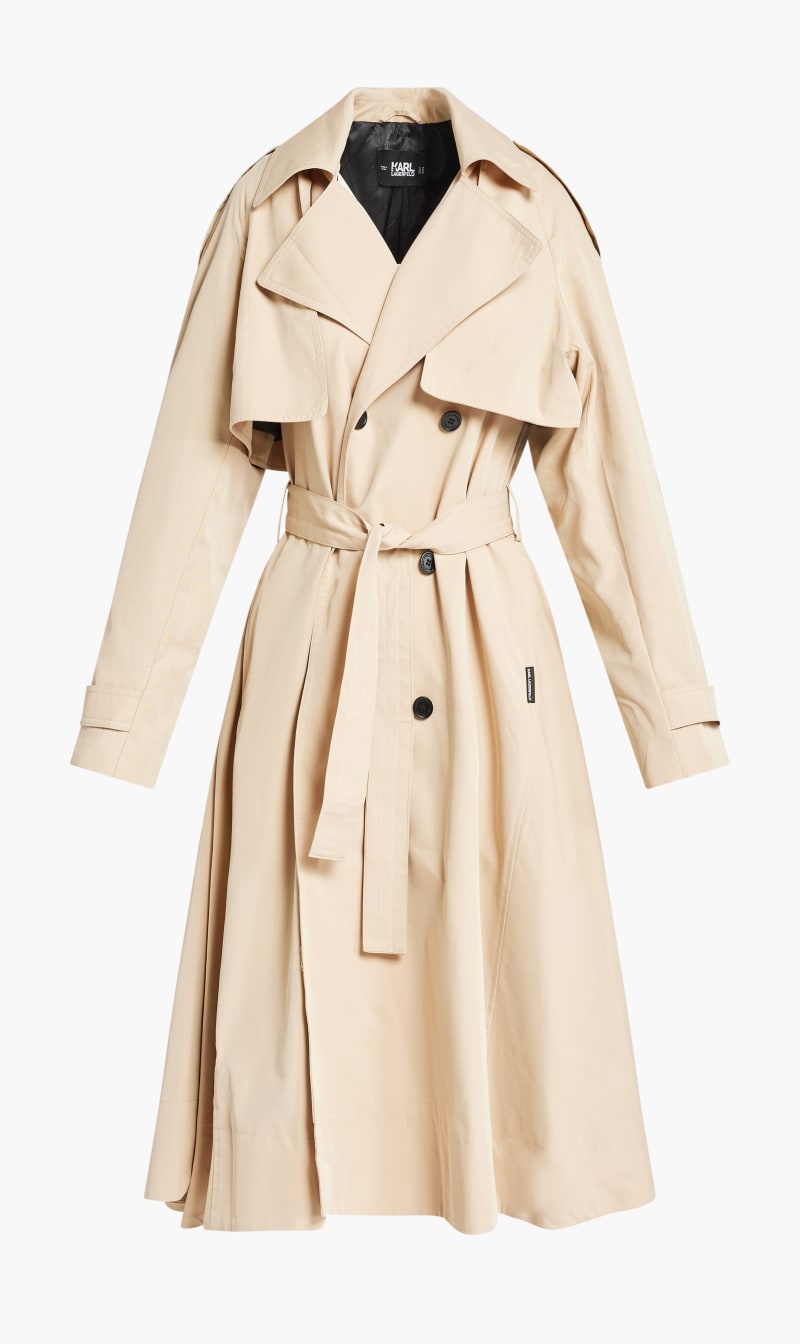 

Karl Lagerfeld Brown Transformer Trench Coat for Women | The Deal Outlet