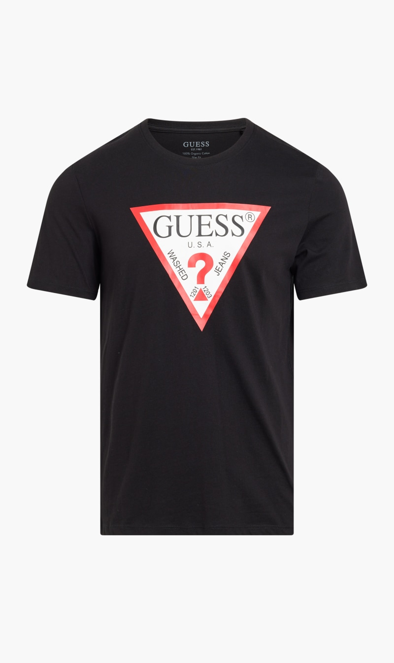 

Guess Black Original Logo Organic Stream Jersey T-shirt for Men | The Deal Outlet