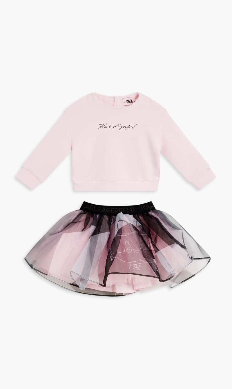 

Karl Lagerfeld Pink T-shirt+skirt Set for Kids | The Deal Outlet