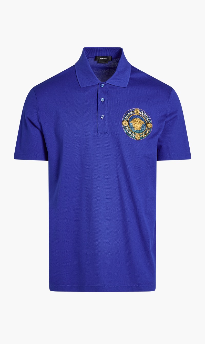 

Versace Blue Classic Polo Embroidery T-shirt for Men | The Deal Outlet