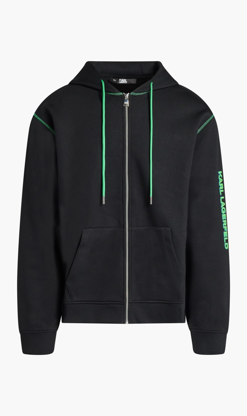 

Karl Lagerfeld Black Logo Zip Up Hoodie for Men | The Deal Outlet