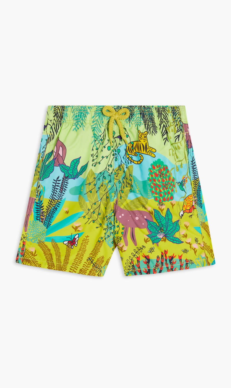 

Vilebrequin Yellow Jim Printed Twill Swim Trunks for Boys | The Deal Outlet