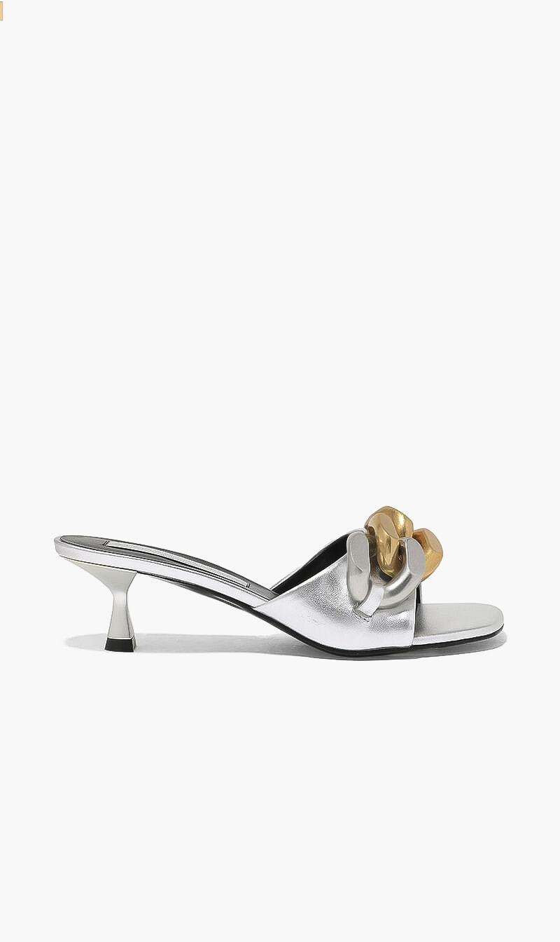 

Falabella Metallic Mules, Silver