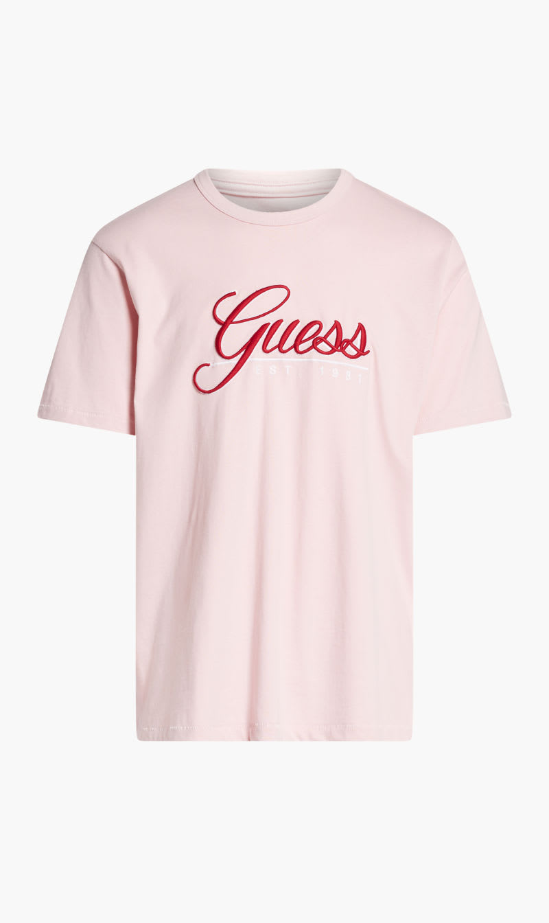 

Guess Pink Ss Cn Guess 3d Embro Tee for Men | The Deal Outlet