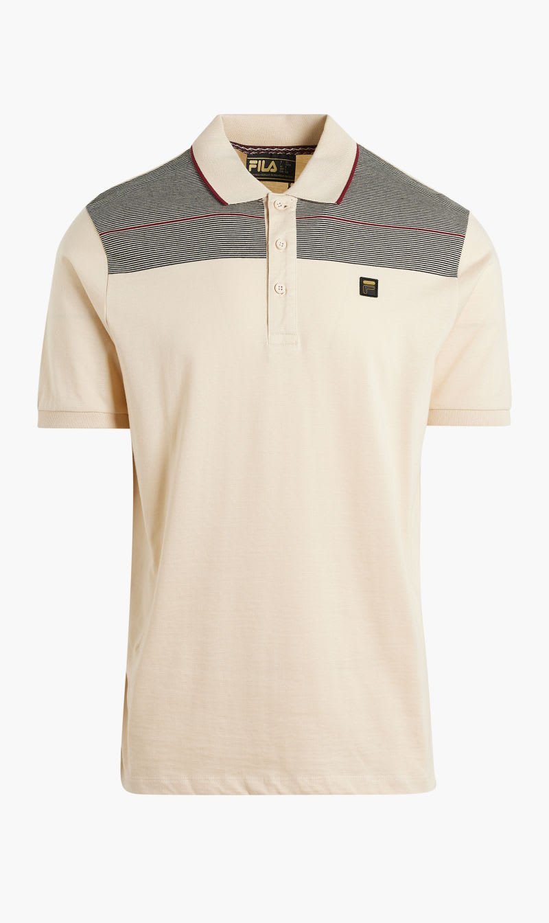 

Fila Beige Jacapo Polo Gold Archive Yarn Dye Stripe Polo for Men | The Deal Outlet