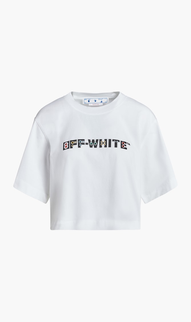 

Geometric Logo Cropped Tshirt, White