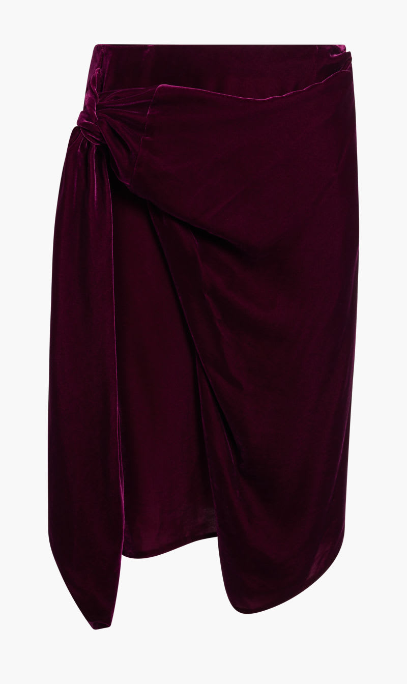 

Stella Mc Cartney Purple Knotted Velvet Skirt for Women | The Deal Outlet