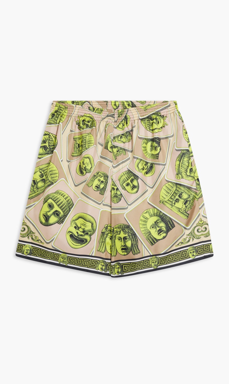 

Versace Green Shorts Twill Silk Fabric With Masks Foulard Print for Men | The Deal Outlet