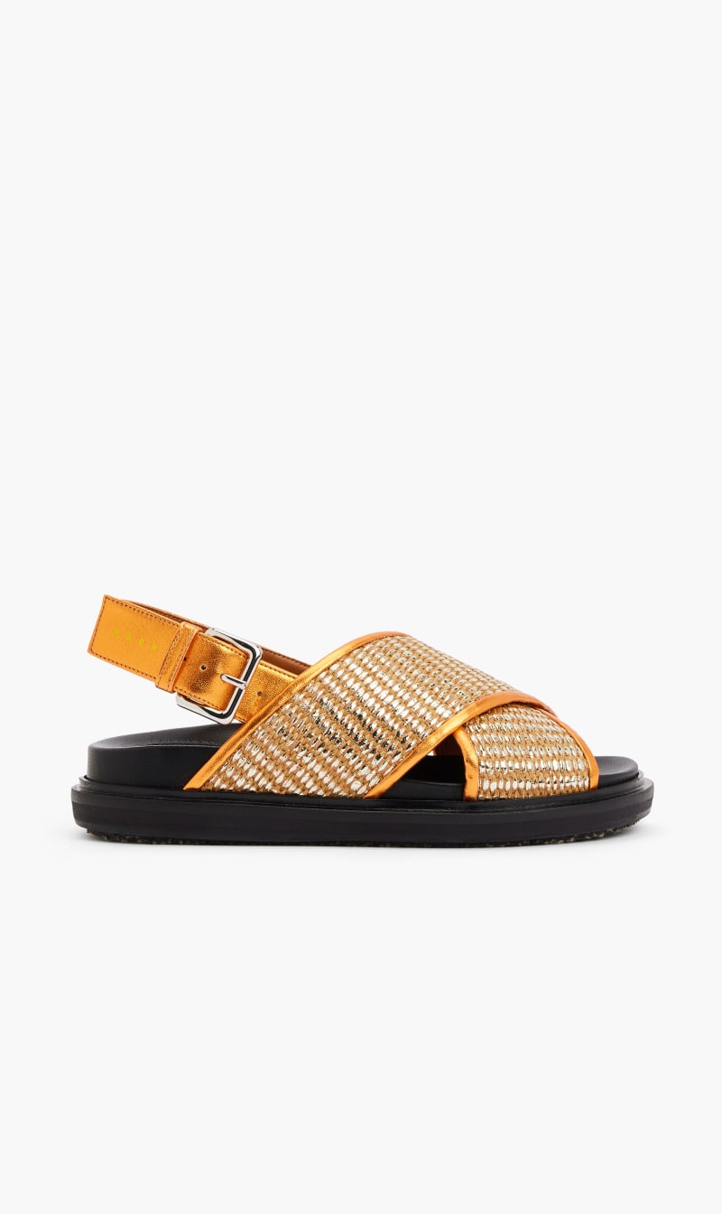 

Marni Multi-color Raffia Leather Sandals for Women | The Deal Outlet