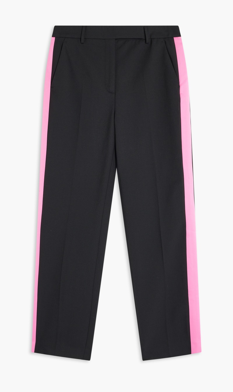 

Karl Lagerfeld Black Satin Panel Tailored Pants for Women | The Deal Outlet