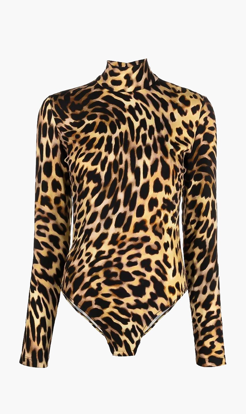 

Stella Mc Cartney Brown Leopard Print Bodysuit for Women | The Deal Outlet