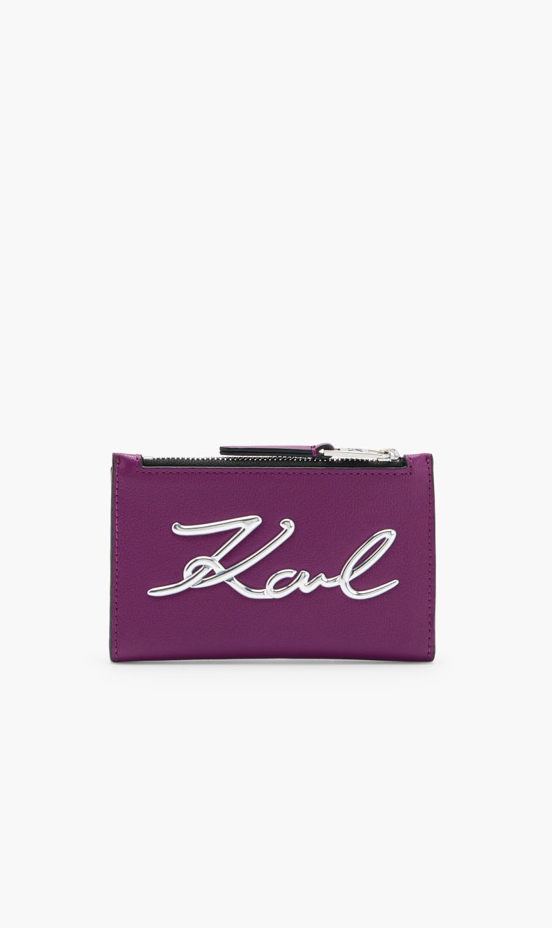 

Karl Lagerfeld Pink Ksignature Bifold Zip Ch for Women | The Deal Outlet