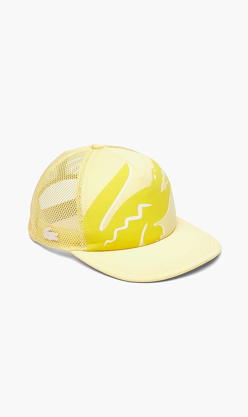 

Crocodile Print Neoprene And Mesh Cap, Yellow