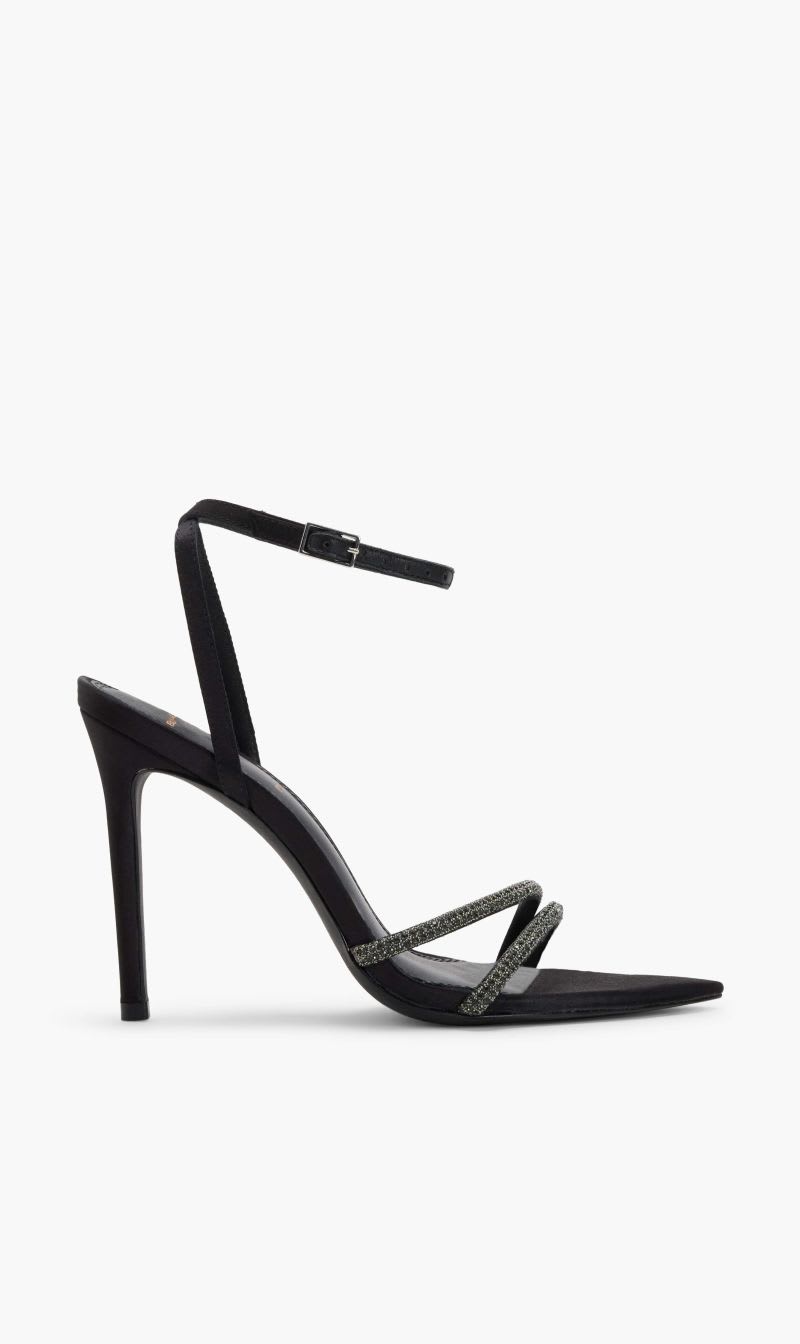 

Black Suede Studio Black Pointy Toe High Heel Sandal for Women | The Deal Outlet