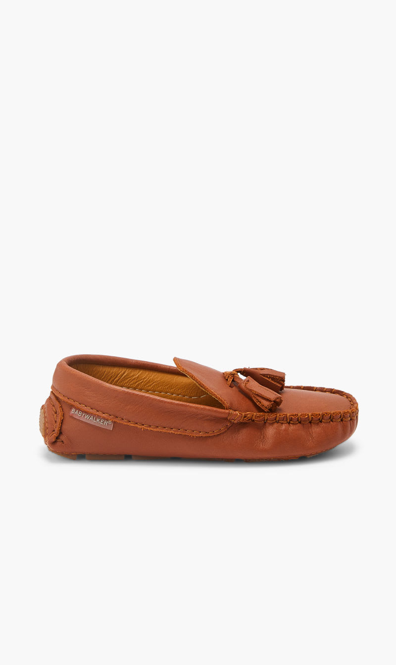 

Babywalker Brown Leather Loafer With Tunnels for Boys | The Deal Outlet