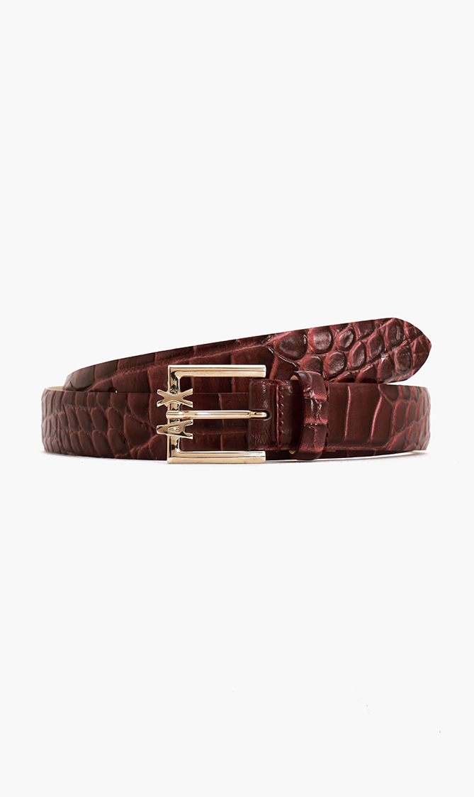 

Emporio Armani Crocodile Glossy Effect Buckle Belt