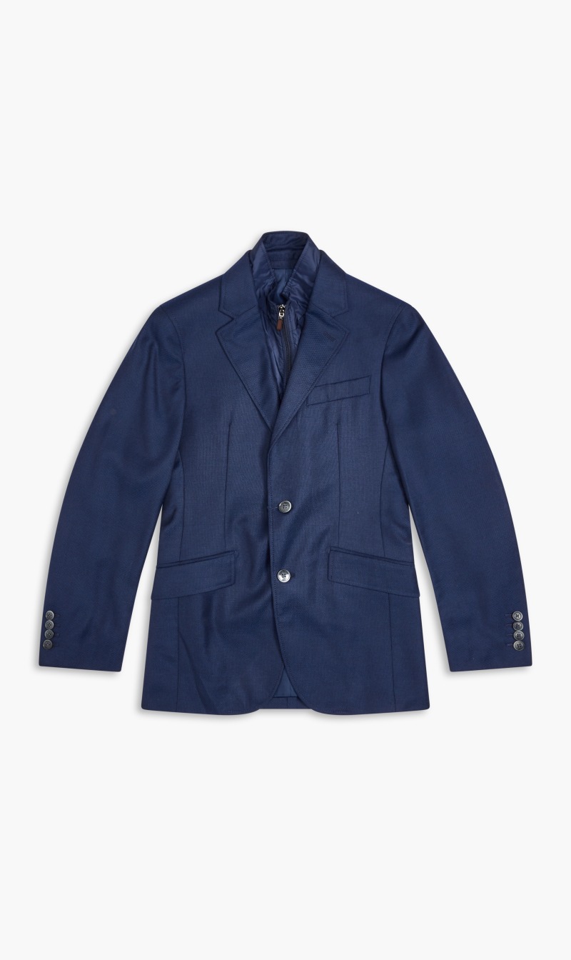 

Hackett London Blue Navy Zip Out Blazer for Men | The Deal Outlet