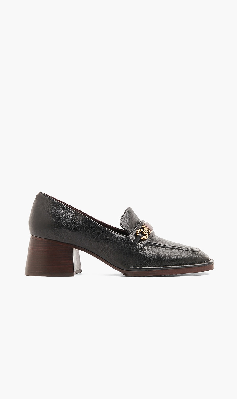 

Tory Burch Black Perrine Heel Loafer for Women | The Deal Outlet