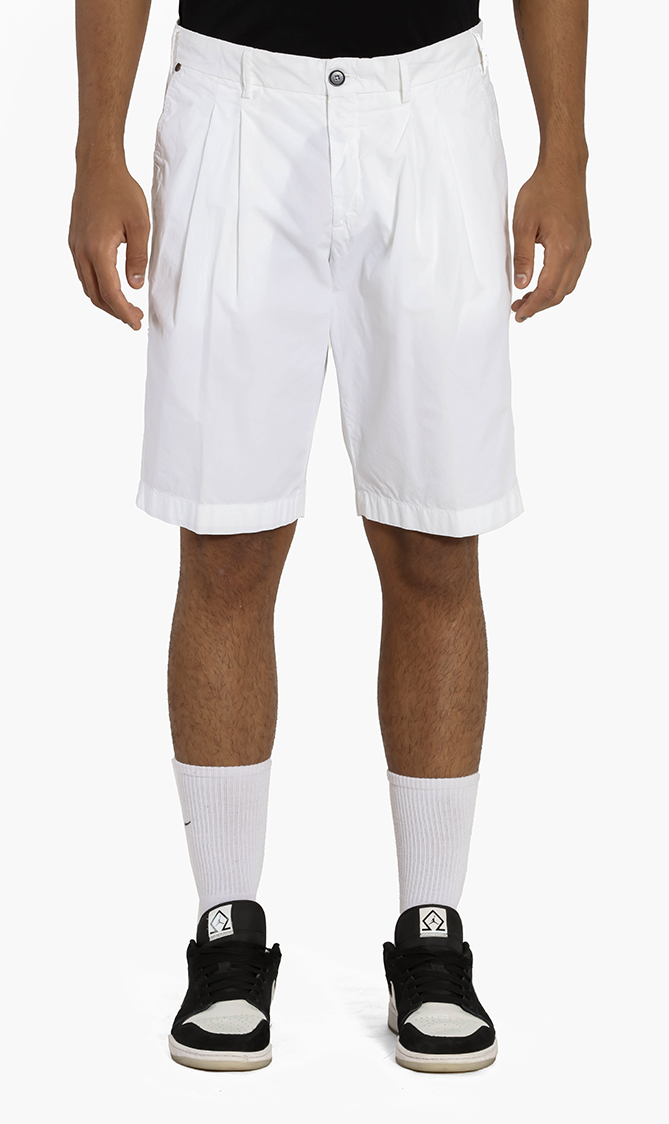 

Plain Cotton Shorts, White