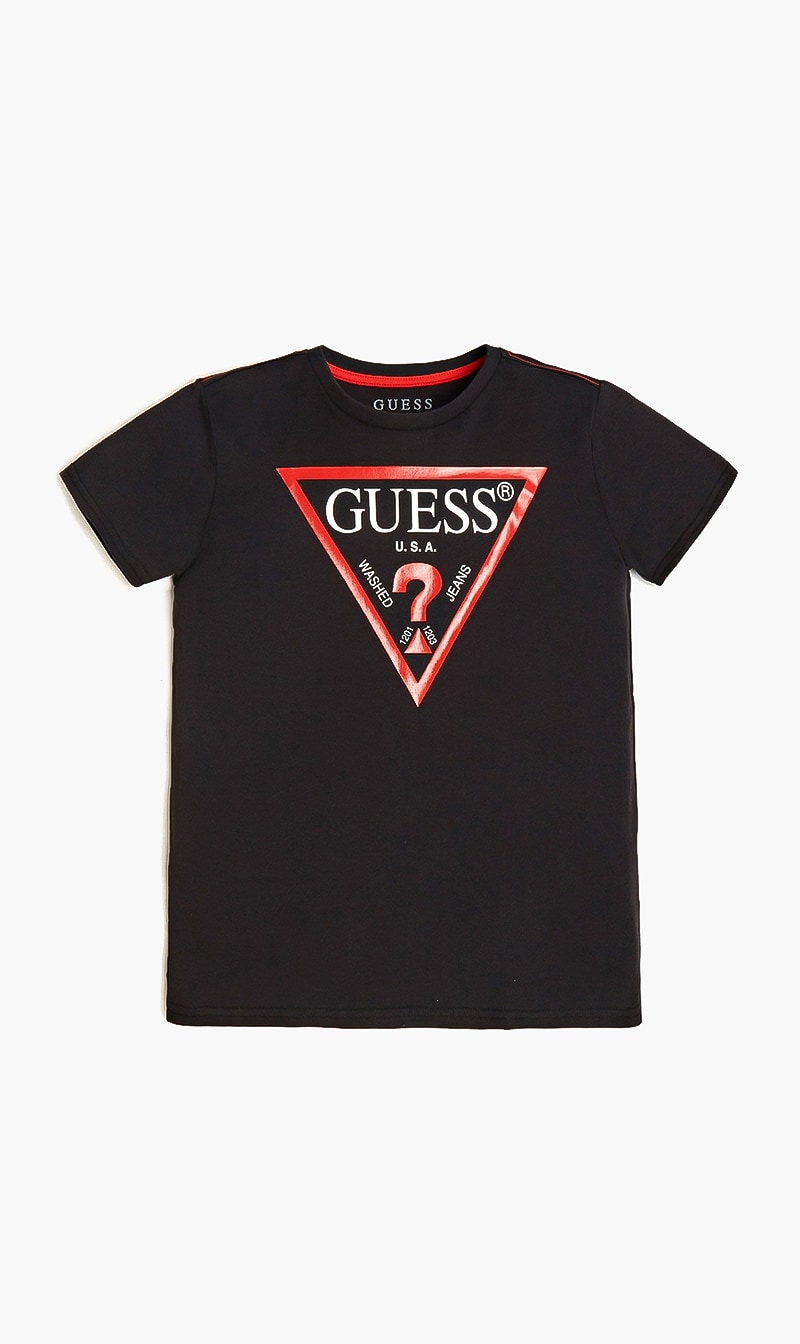 

Guess Black Triangle Logo T-shirt for Boys | The Deal Outlet