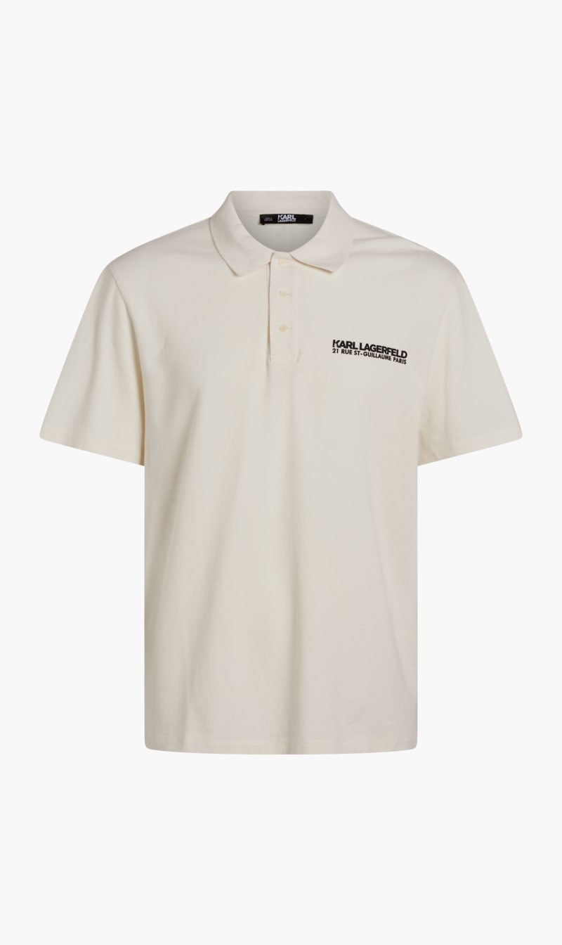 

Karl Lagerfeld White Rsg Washed Polo for Men | The Deal Outlet