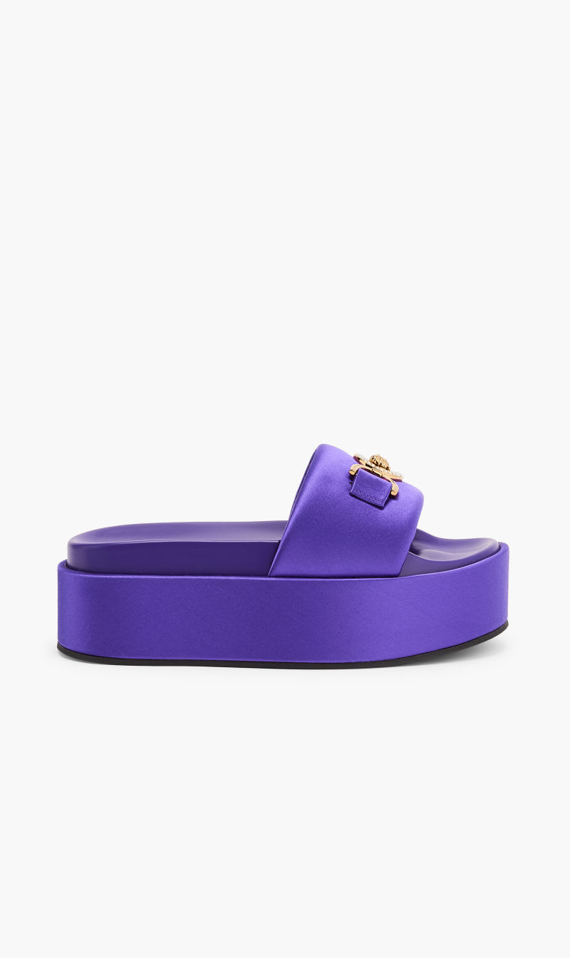 

Versace Multi-color Platform Slides Biggie Satin for Women | The Deal Outlet