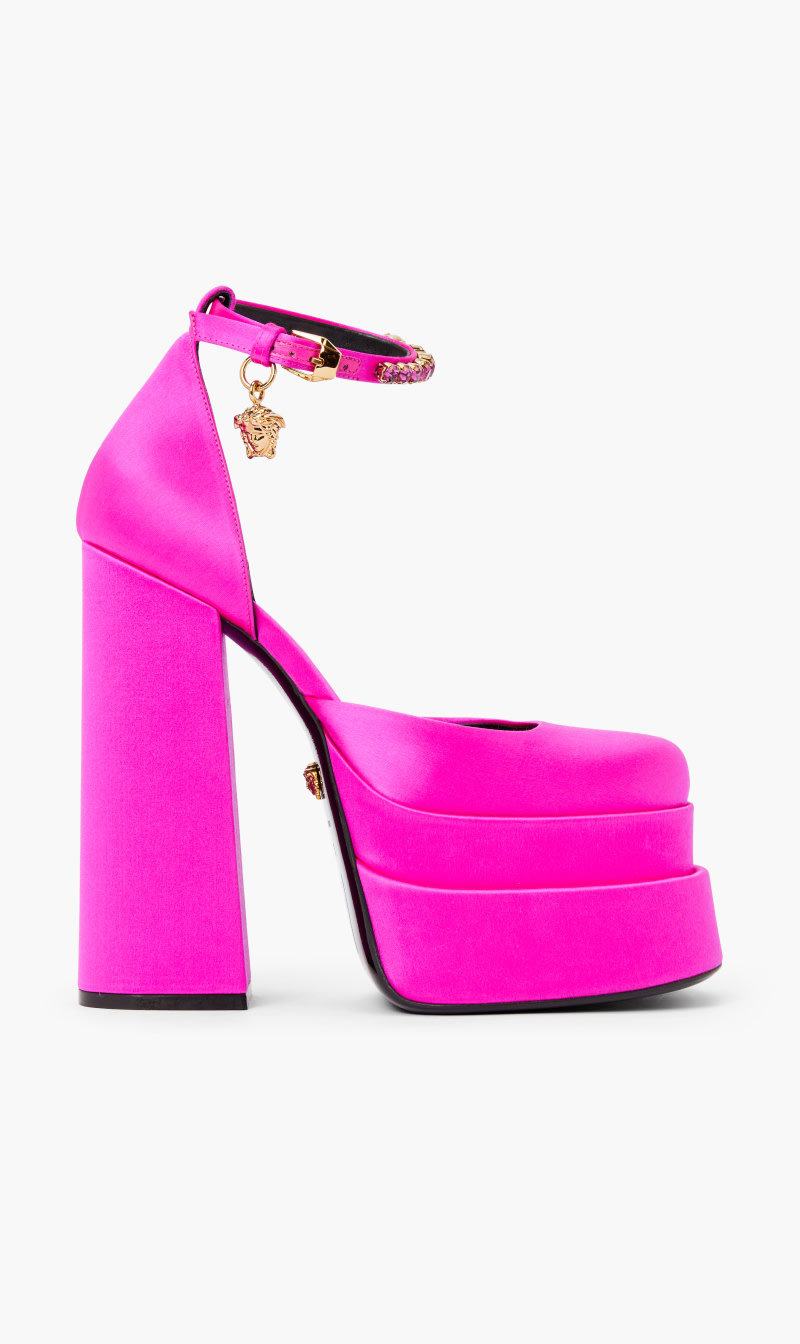 

Versace Pink Medusa Aevitas Platform Pumps for Women | The Deal Outlet