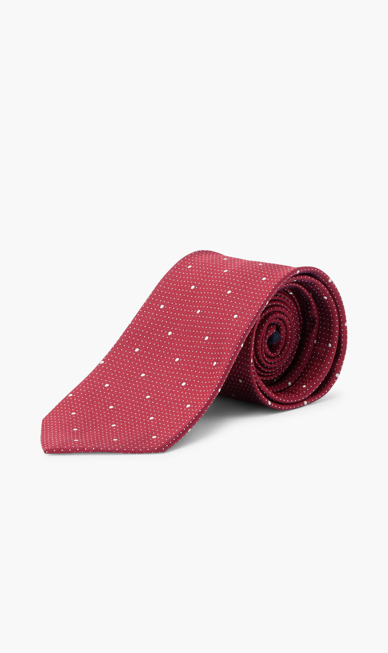 

Hackett London Red Pin Dots Tie for Men | The Deal Outlet