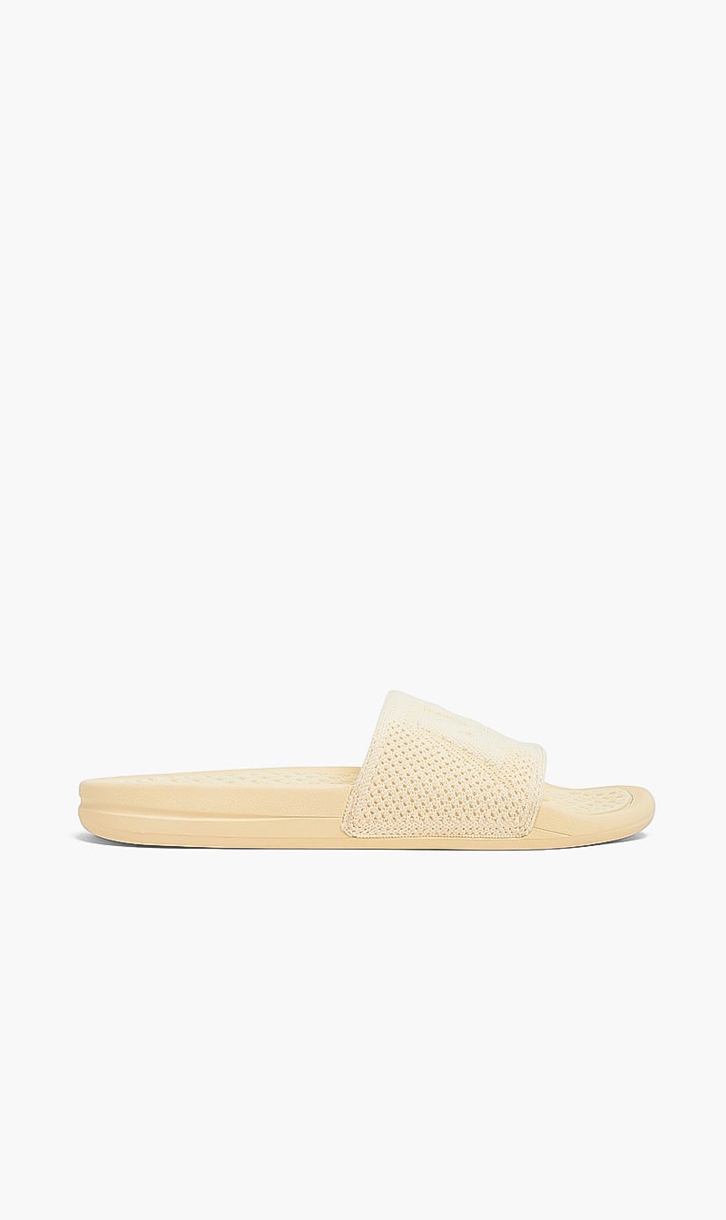 

Athletic Propulsion Labs Beige Big Logo Slide for Women | The Deal Outlet