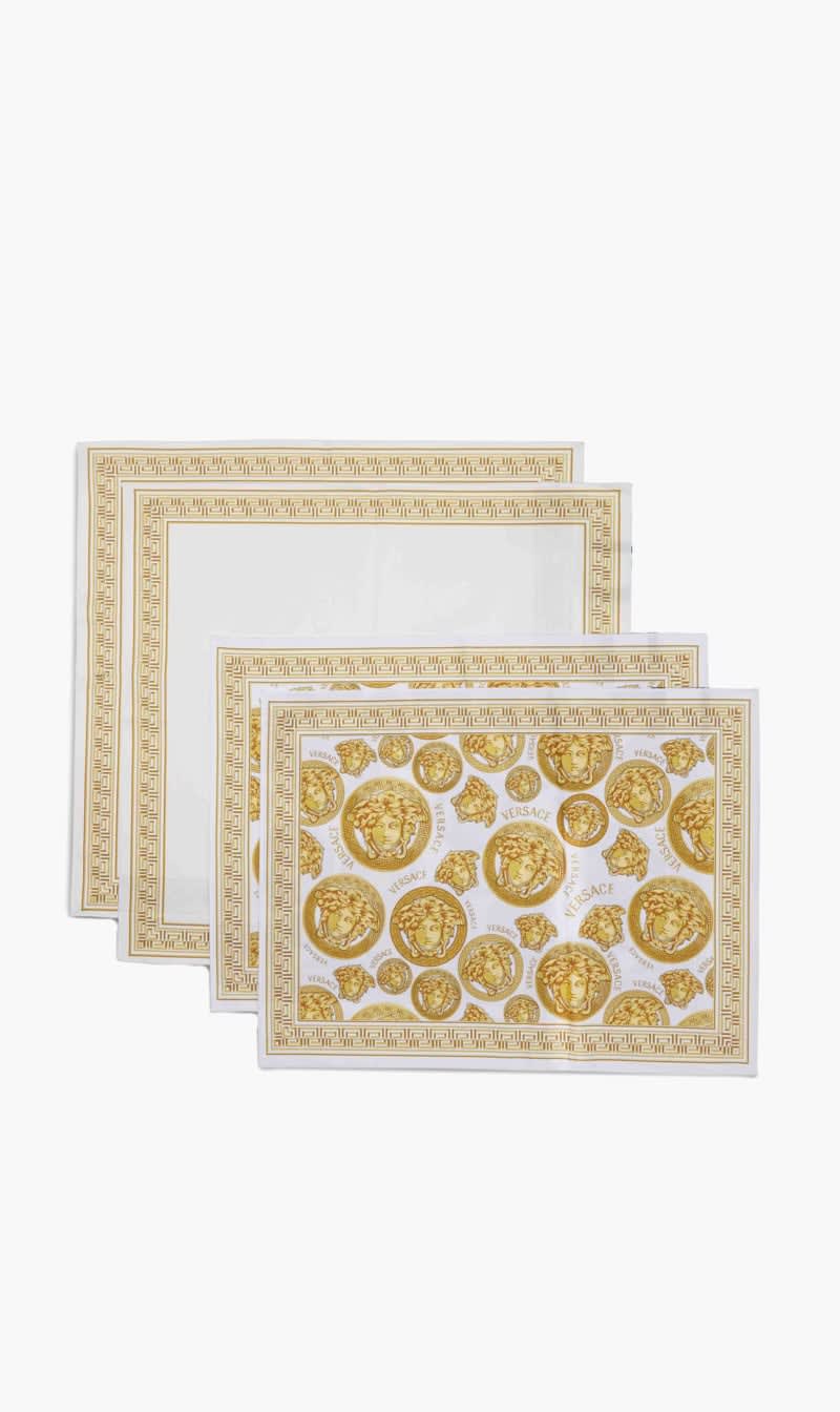 

Versace Multi-color Vsc Medusa Amplified Napkin & Placemat Set White | The Deal Outlet