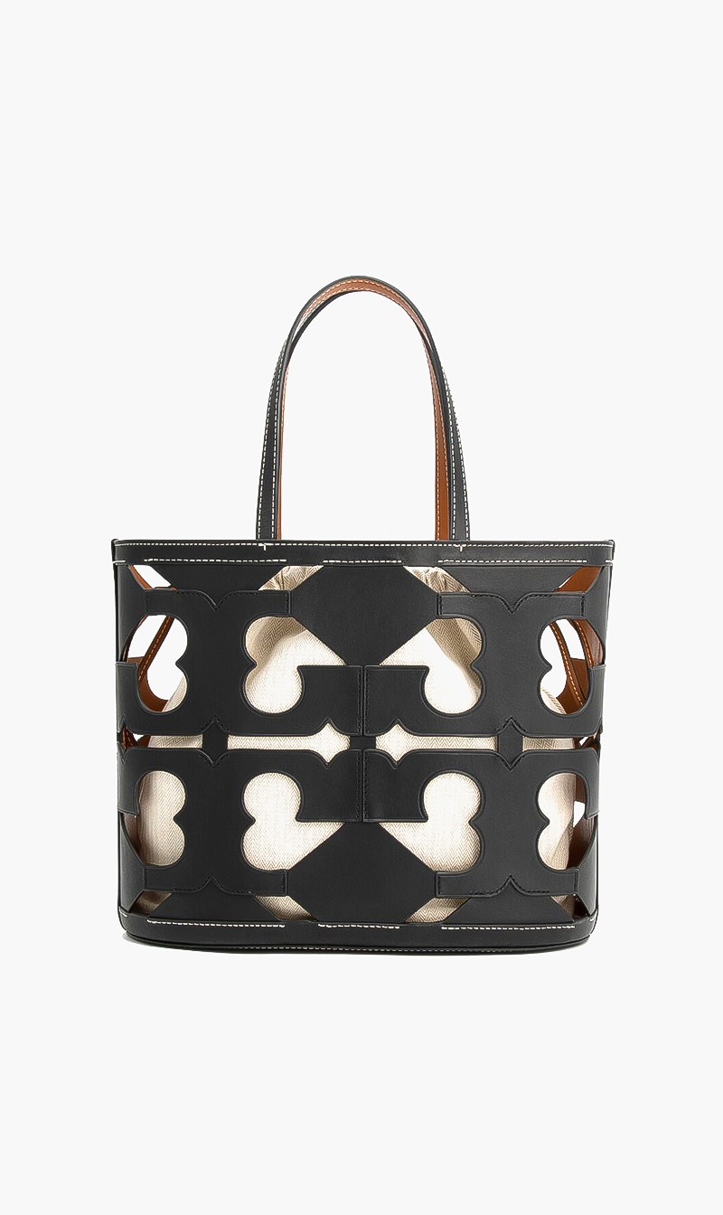 

Ella Cutout Logo Small Tote Bag, Black