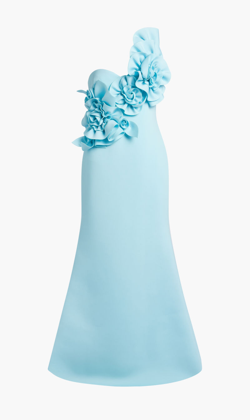 

Badgley Mischka Blue Laser Flower Bodice for Women | The Deal Outlet