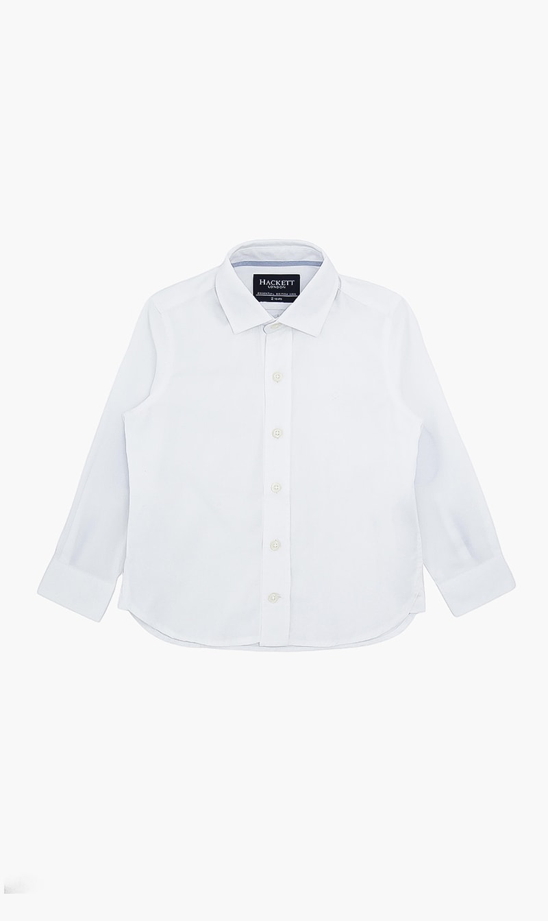 

Plain Twill Long Sleeve Shirt, White