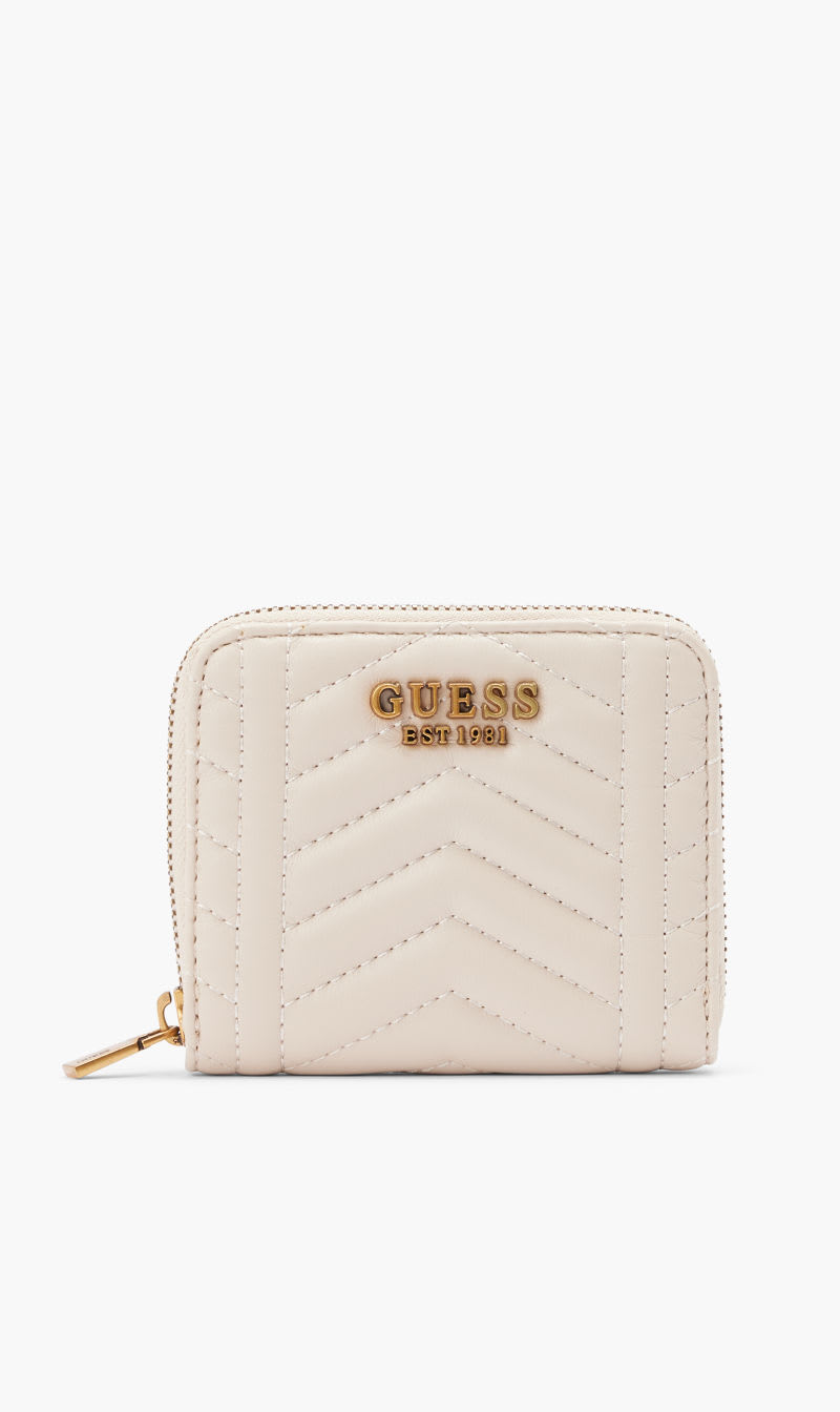 

Guess White Lovide Slg Small Zip Around for Women | The Deal Outlet