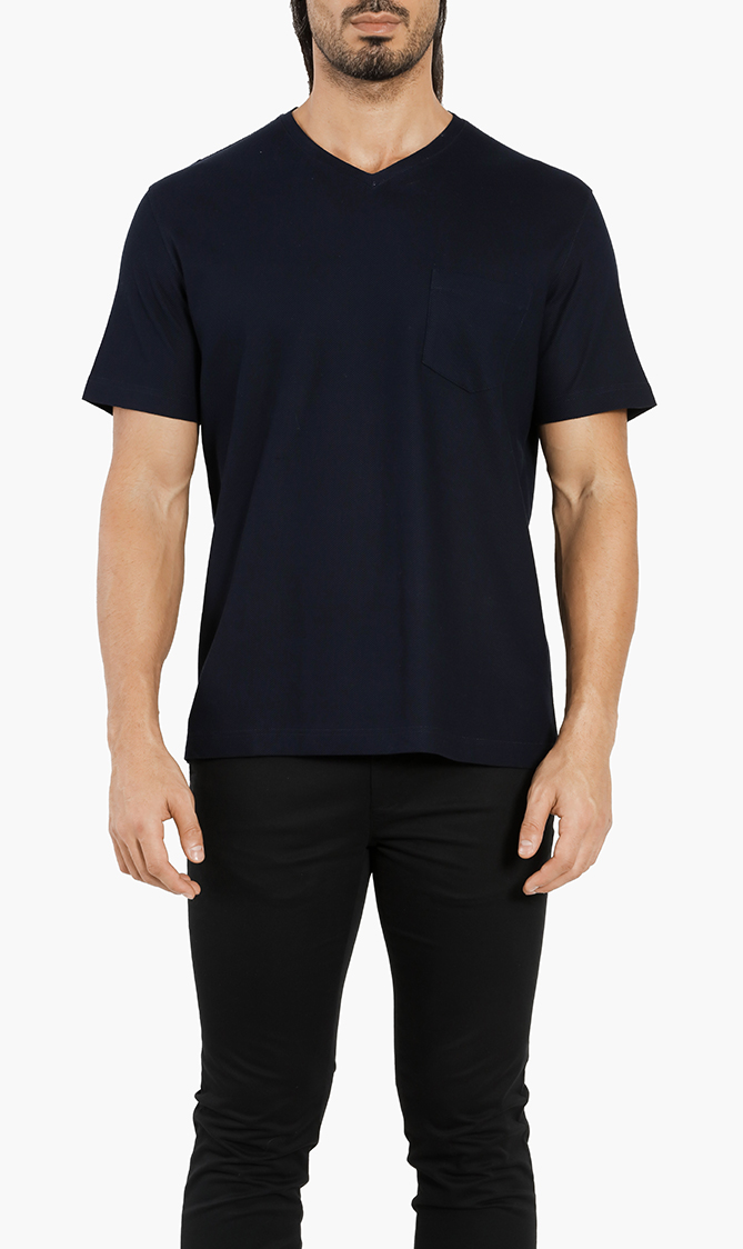 

Cotton V-neck T-shirt, Blue