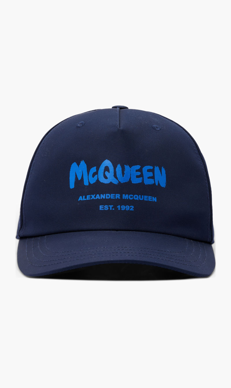 

Alexander Mcqueen Blue Hat Tonal Graffiti Baseball for Men | The Deal Outlet