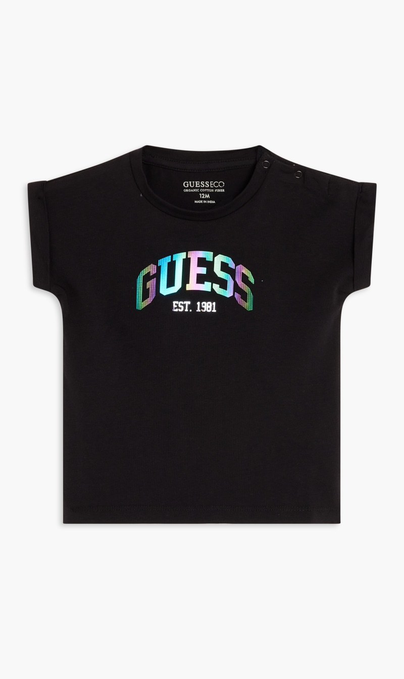 

Guess Black Organic Light Stretch Jersey T-shirt for Girls | The Deal Outlet