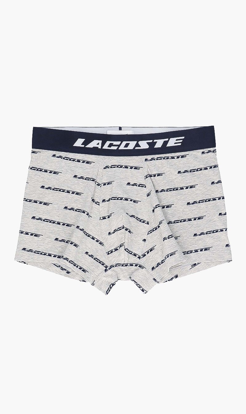 

Lacoste Grey Casual Cotton Stretch Logo Trunks for Men | The Deal Outlet