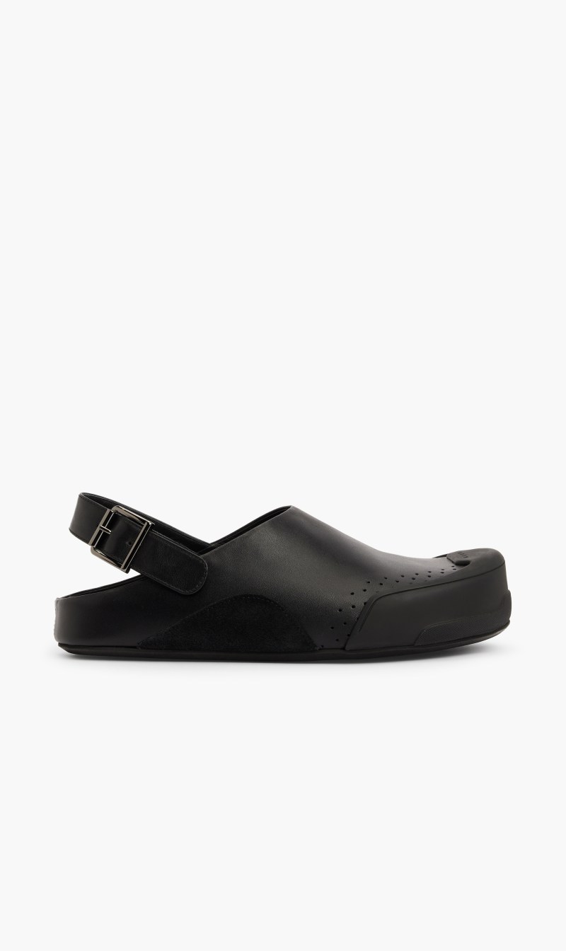 

Marni Black Mule With Leather Buckle for Men | The Deal Outlet