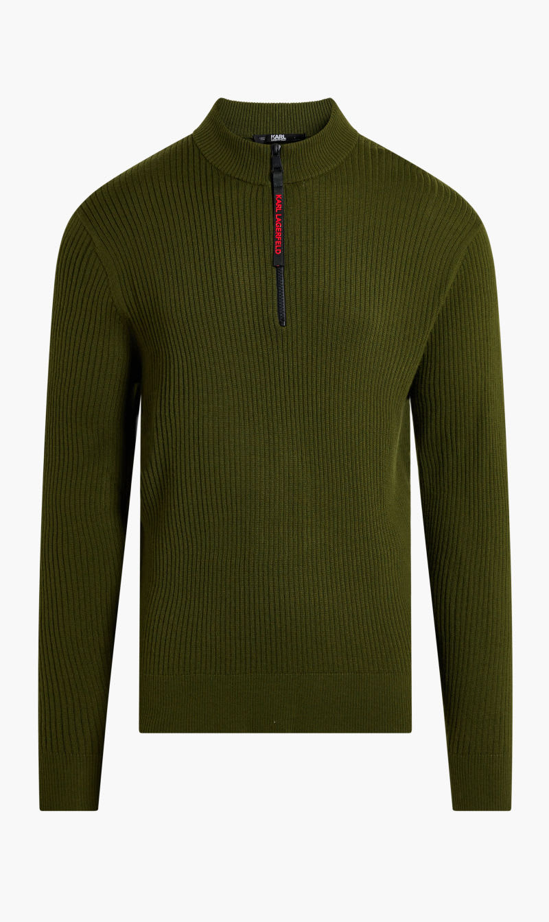 

Karl Lagerfeld Green Half Zip Turtle Neck for Men | The Deal Outlet