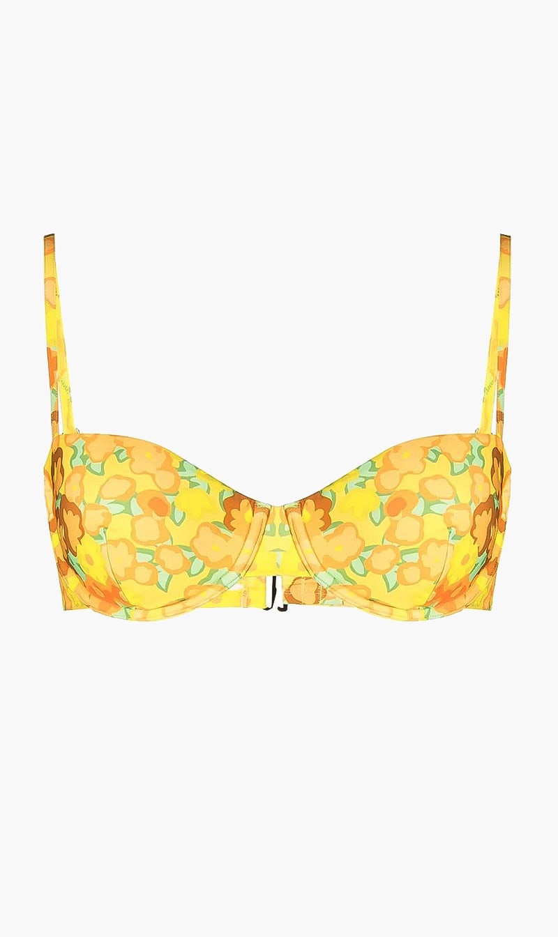 

Printed Underwire Bikini Top, Yellow