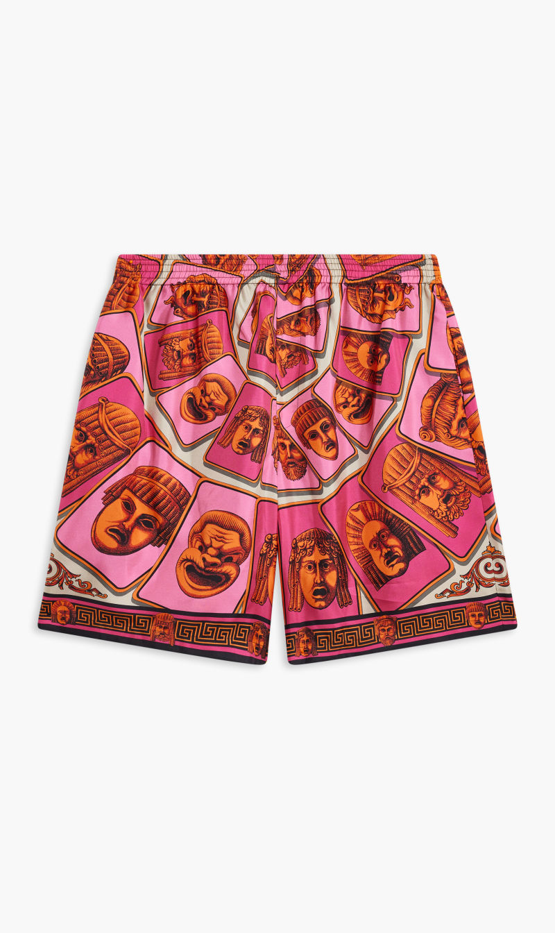 

Versace Pink Shorts Twill Silk Fabric With Masks Foulard Print for Men | The Deal Outlet