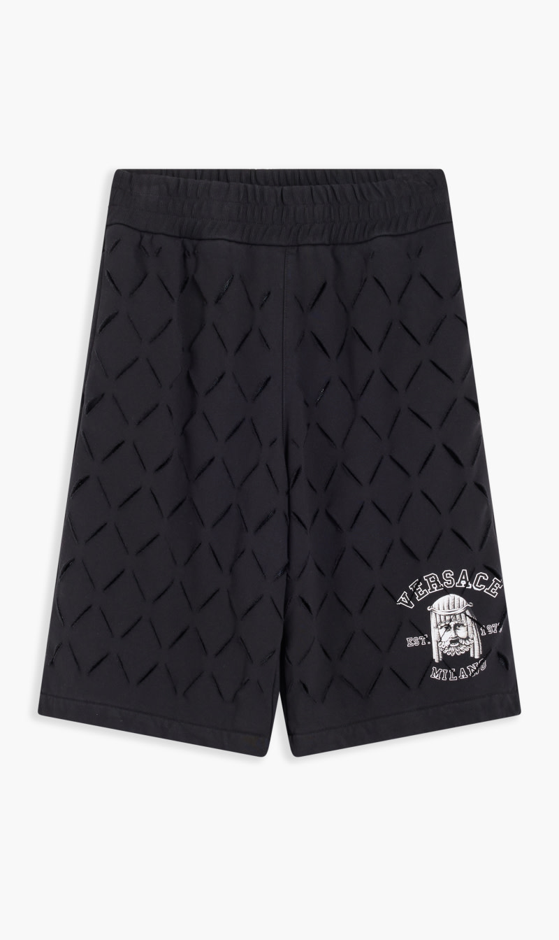 

Versace Black Short Fabric Felpa Not Gauzed Lasered + Print Mask for Men | The Deal Outlet