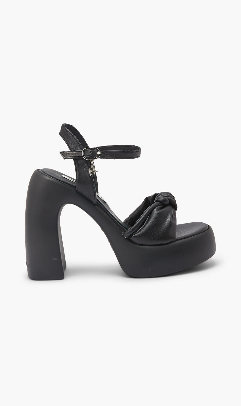 

Karl Lagerfeld Black Astragon Hi Buckle Strap Sandal for Women | The Deal Outlet