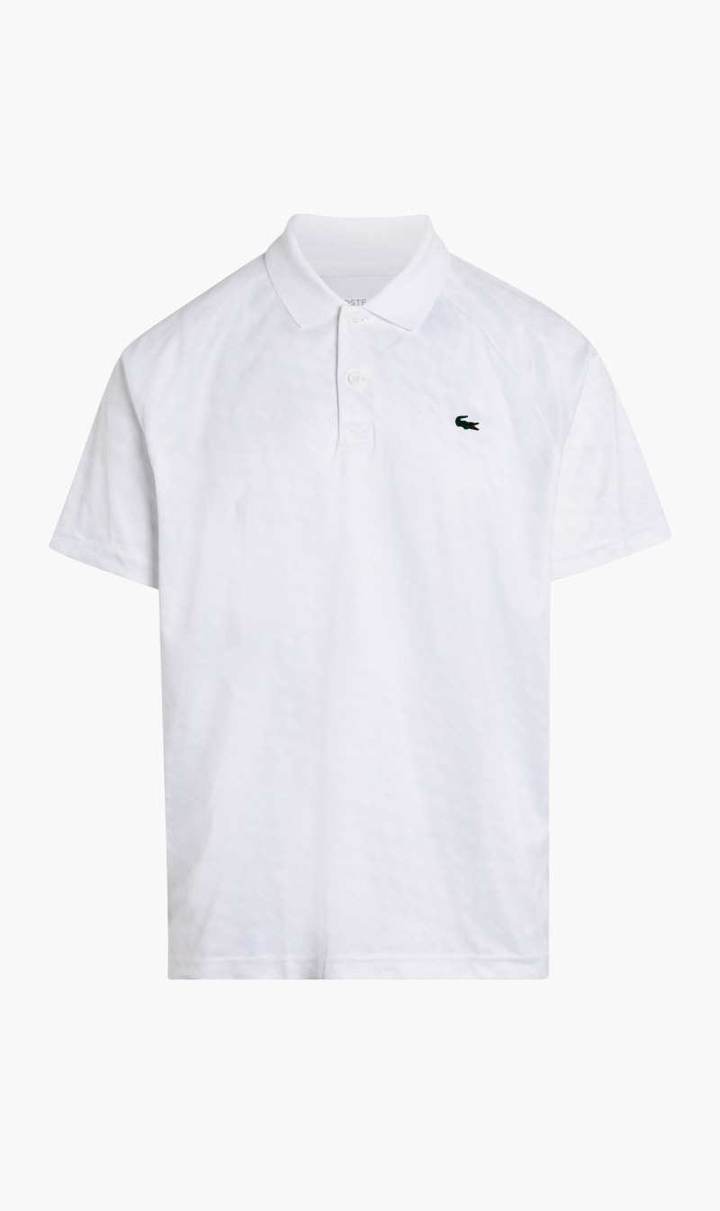 

Short Sleeved Ribbed Collar Shirt, White