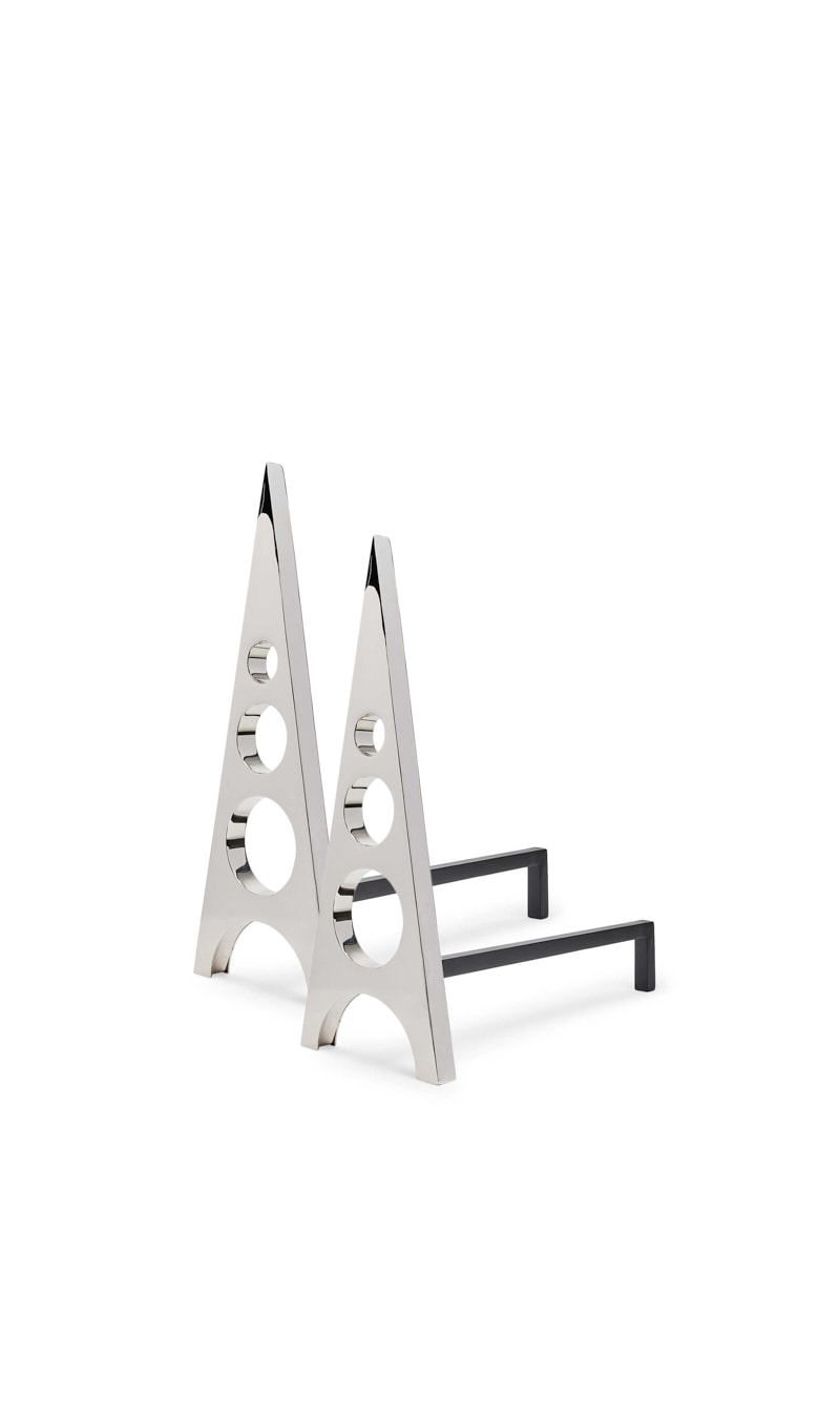 

Jonathan Adler Jnr Berlin Andirons - Nickel | The Deal Outlet