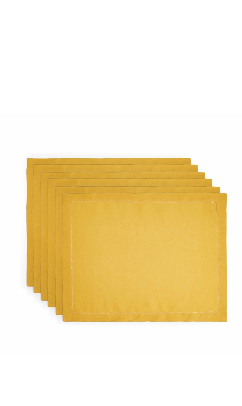 

Catherine Denoual Yellow Set Of 6 -feliz Place Mat | The Deal Outlet