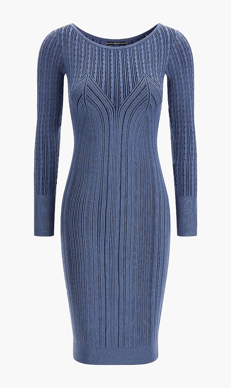 

Close Fitting Sweater Dress, Blue