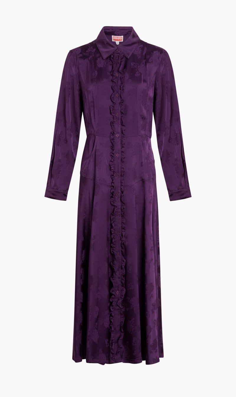 

Kenzo Purple Roses Long Dress for Women | The Deal Outlet