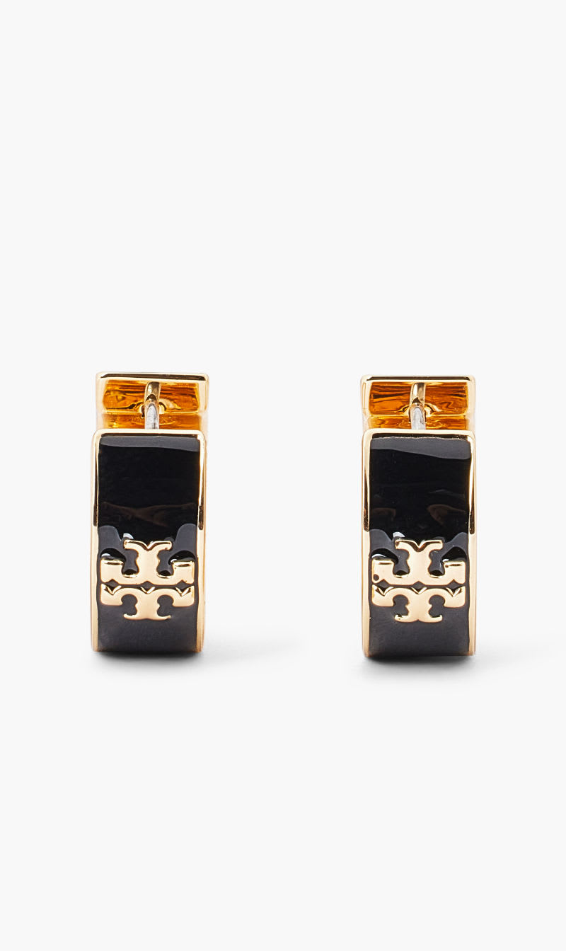 

Tory Burch Gold Kira Enamel Huggie Hoop Earring for Women | The Deal Outlet